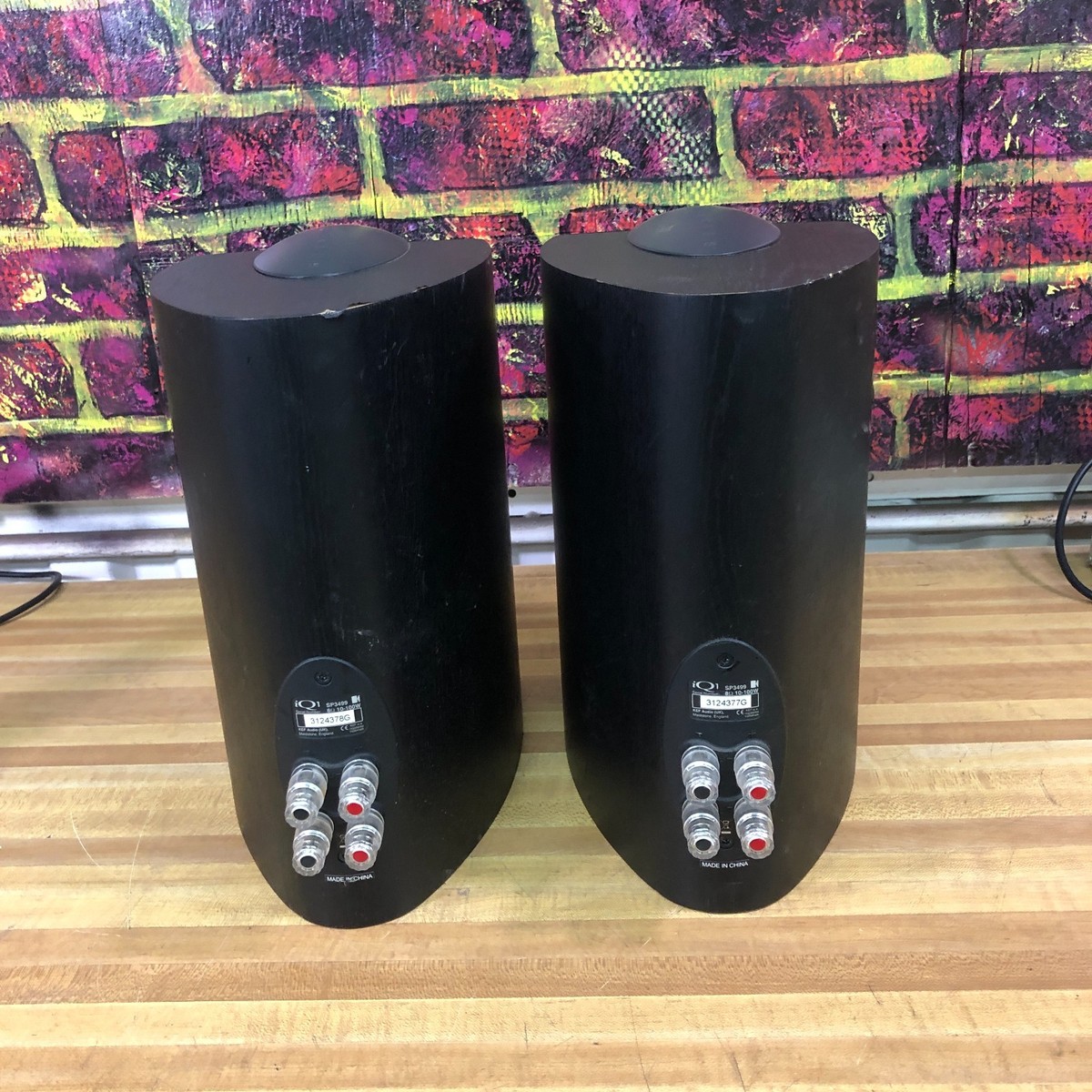 KEF iQ1 SP 3499 Bi-Wired Black Ash Bookshelf Home Theater Speakers