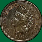 1906 Indian Head Cent Almost Uncirculated AU Coin #42011