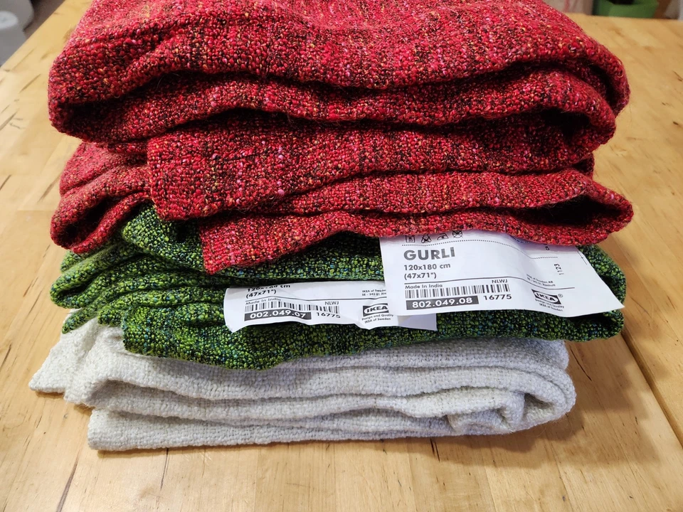 Ikea Gurli Throw  Blanket 47"X71" RARE RETIRED Colors avail: Red Green White NWT - Image 2 of 4