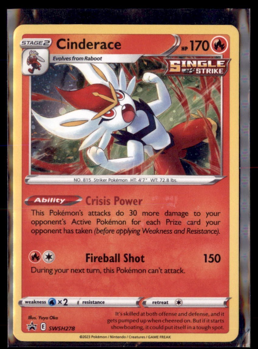 Pokemon Cinderace SWSH278 Black Star Promo Cosmo Holo