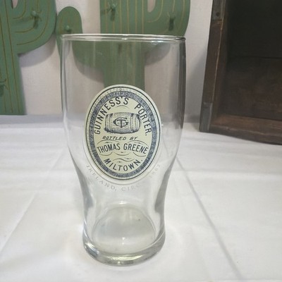 Guinness Porter Thomas Greene Miltown Pint Beer Glass 6 x3.25 
