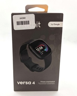 Fitbit Versa 4 Fitness Smartwatch GPS Heart Rate Monitor Black FB523BKBK-US