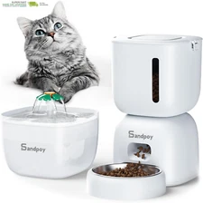 Automatic Cat Feeder and Water Dispenser FW1, 3L Cat Food Dispenser with Locking