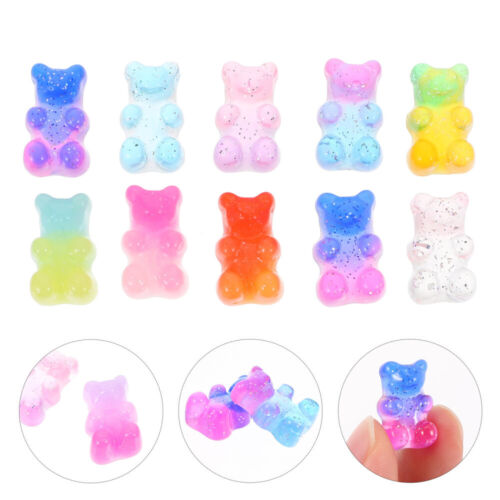 100 Candy Gummy Bear Resin Charms for DIY Crafts & Nail Art - Afbeelding 1 van 12