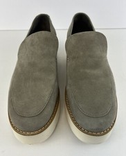 Vince Women s Suede Gray Slip On Platform Shoes Size 8 M
