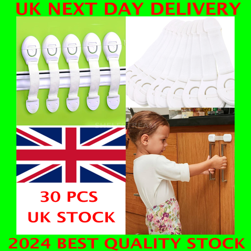 30Pcs Baby Safety Kid Child Lock Proof Cabinet Cupboard Drawer Fridge Pet Door