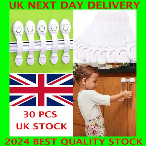 30Pcs Baby Safety Kid Child Lock Proof Cabinet Cupboard Drawer Fridge Pet Door - 第 1/9 張圖片