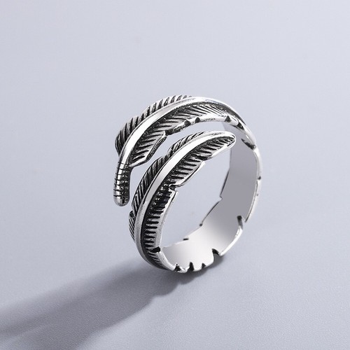 Silver Feather Arrow Ring, Design Ring, Adjustable Arrow Ring Unisex - Picture 2 of 8