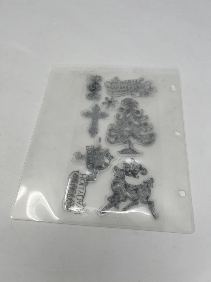 Lot of 5 Ranger Dylusions Christmas Stamps & Backgrounds Unmounted - Image 4 of 4