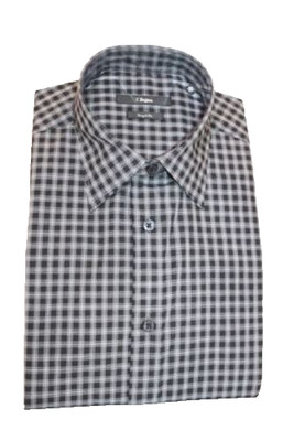 158 -70% ZEGNA HERREN HEMD 6050809DFEAN GRAU SCHWARZ Gr.Disp 39/40/43 A/I.