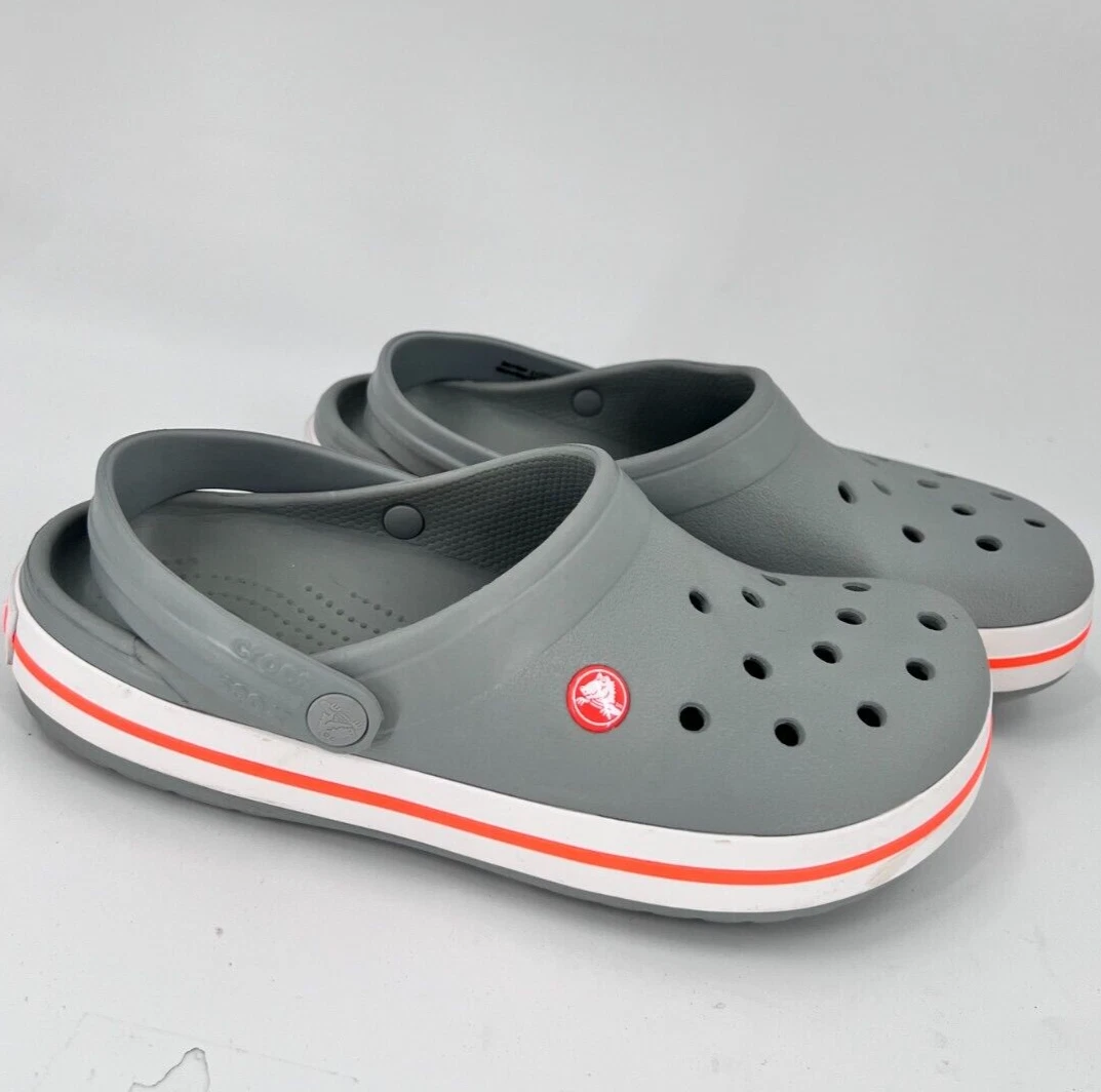 Crocs 11016 Crocband Clog Unisex Gray Slip On Shoes Casual Men s 8