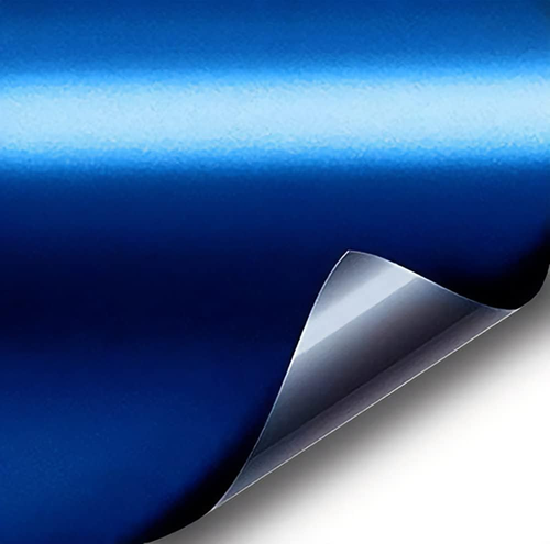Envoltura de vinilo cromado satinado azul elástico y adaptable - Picture 8 of 12
