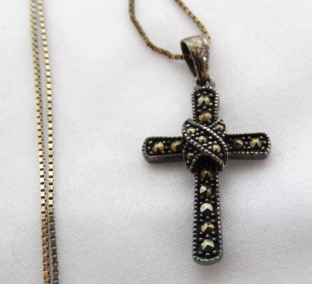 Marcasite cross shop pendant