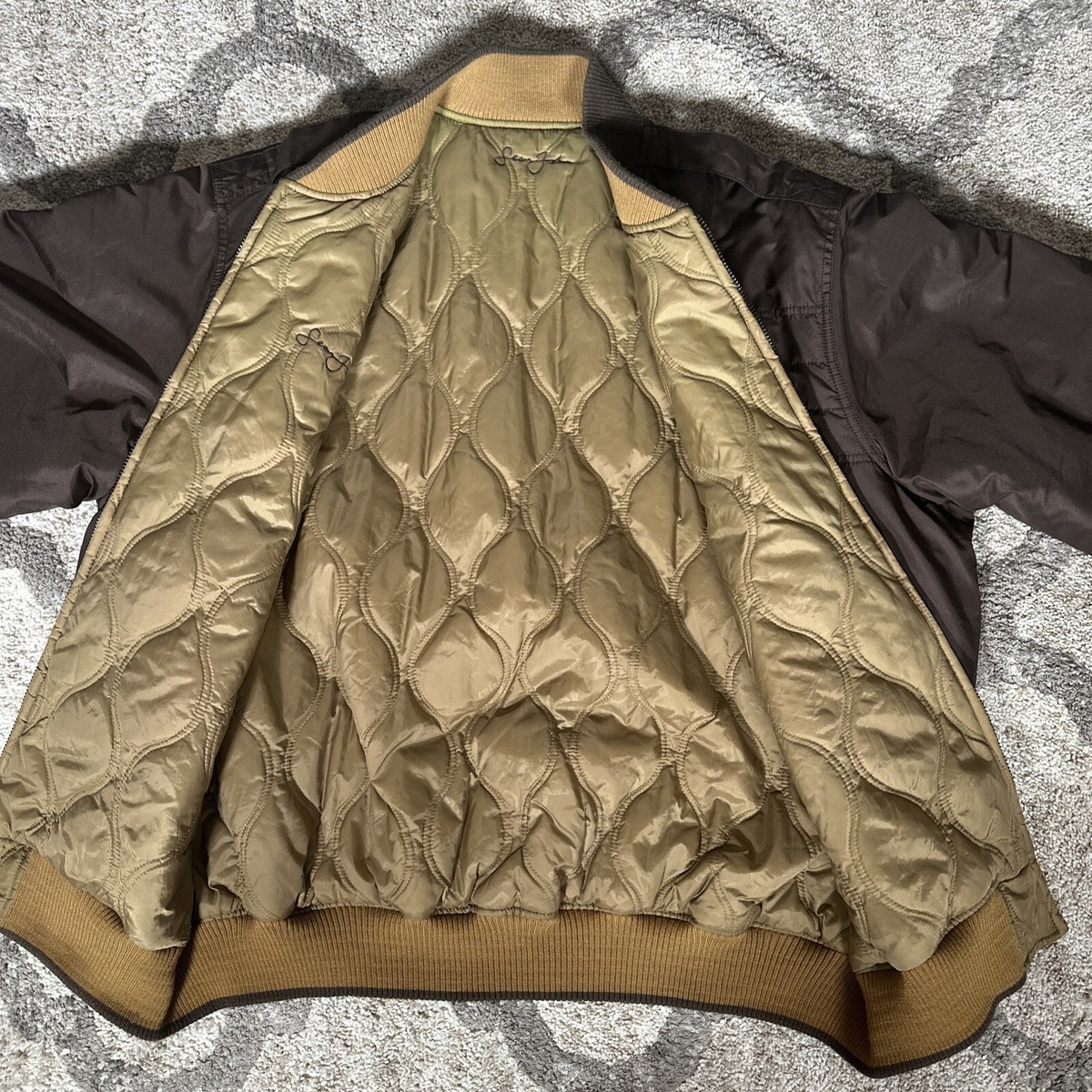 Vtg Sean John Reversible Brown & Gold Quilted Bomber Jacket Vtg Sean John Reversible Brown & Gold Quilted Bomber Jacket