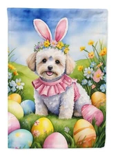Maltipoo Easter Garden Flag
