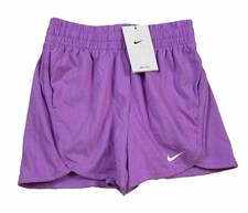 NIKE Girls DRI-FIT High Rise Terry Training Shorts; Size Youth S, Purple New