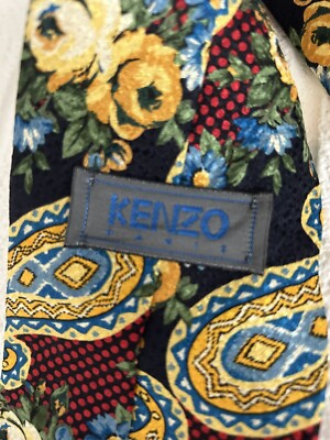 KENZO PARIS-Made in Italy-Silk Multicolor Flowers & Paisley-57 