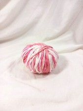 Sugar 'n Cream Cotton Yarn Strawberry 1.9oz Ball Pink White