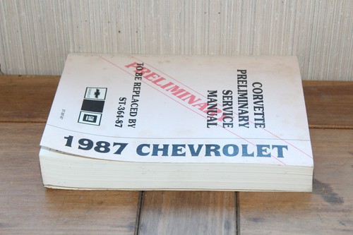 Corvette Chevrolet Prelim ST3878724210 1987 GM Shop Service Manual - Picture 6 of 6