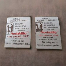 Sociability The Dating Club MATCHBOOKS Matche...