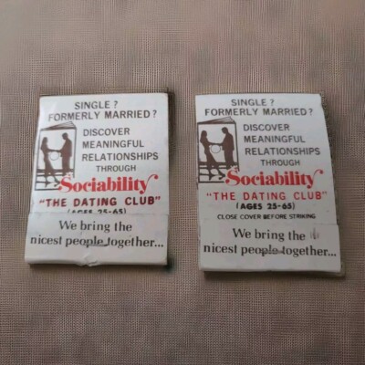 Sociability The Dating Club MATCHBOOKS Matches Vintage Match Making Co