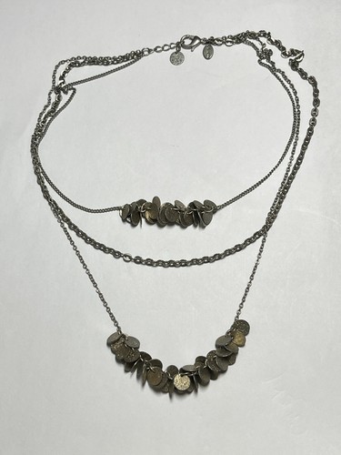 Express Y2K Coin Dangle Grunge Rock Necklace Multi Chain Punk Glam Metal G1272 - 第 5/7 張圖片