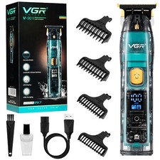 VGR Waterproof Beard Hair Trimmer Men Cordless Electric Rechargeable Ceramic