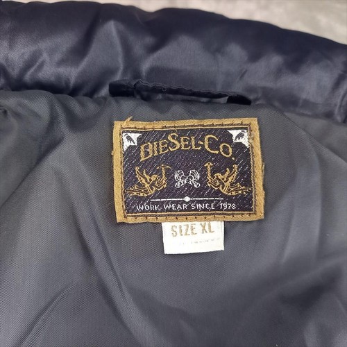 DIESEL Black Down Jacket XL Size Teflon Nylon Feather Navy Black Color - Picture 7 of 11