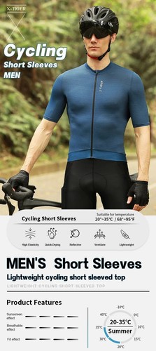 Summer Cycling Men Breathable Cycling Short Sleeve Shirt Lightweight Cycling Top - Picture 9 of 17