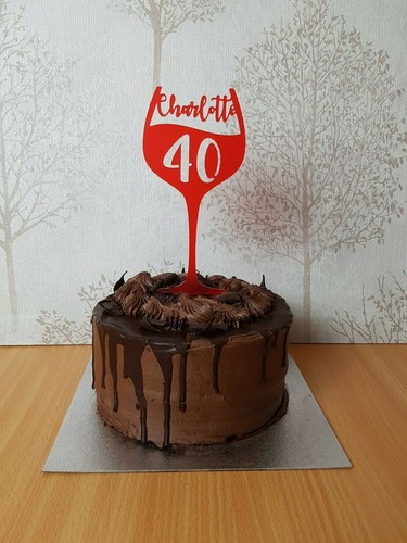 Wine Birthday Acrylic Cake Topper, Personalised Name age for Wine Lovers Gift - Picture 4 of 9