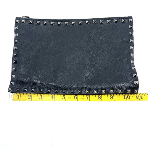 Borsa pochette VALENTINO GARAVANI Rockstud in pelle nera originale - Foto 8 di 24