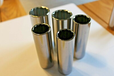 5 x Craftsman USA G2 1/2'' Antrieb tiefe Steckschlüsseleinsätze 1-1/16'', 7/8'', 13/16'', 3/4'', 5/8''
