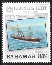 Bahamas Stamp Scott #556, 31c, Orinco Ship, OG, MNH
