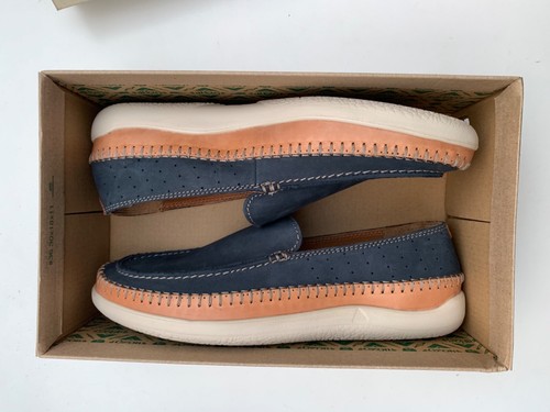 BNIB Clarks Veho Apron Nubuck Moccasin Navy Red 7.5 8 8.5 9 GUARANTEED ORIGINAL - Picture 13 of 24