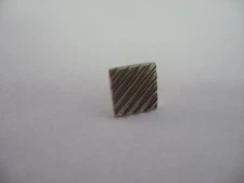 Vintage Silver Tone Diagonal Grooved Design Mens Tie Tack Jewelry Pin