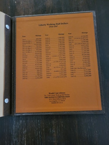 Dansco 7160, Liberty Walking Half Dollars, all pages, no coins inv08 a28r - Picture 11 of 13