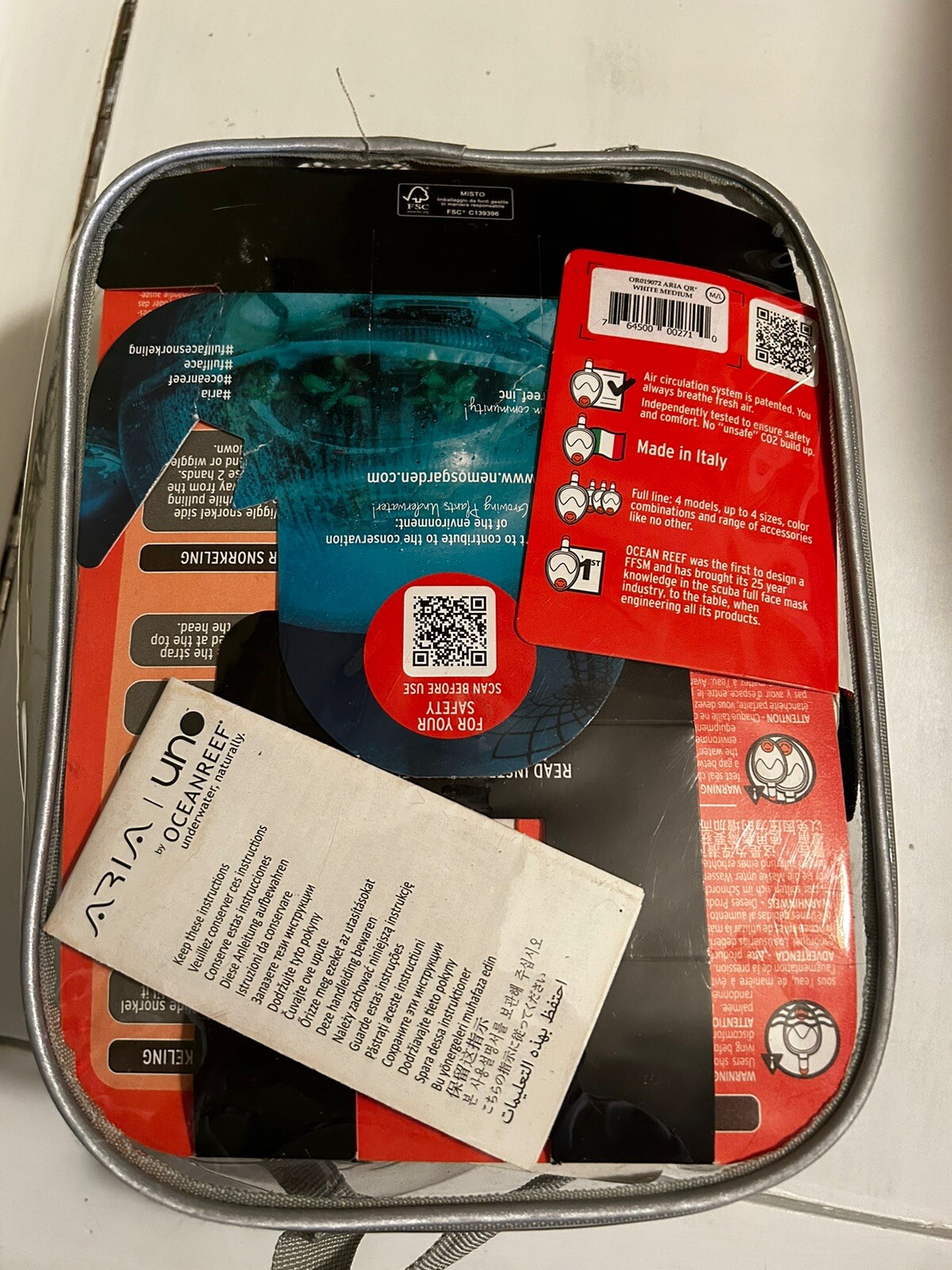 Ocean Reef Aria QR+ w/Camera Holder Full Face Snorkeling Mask Antifog