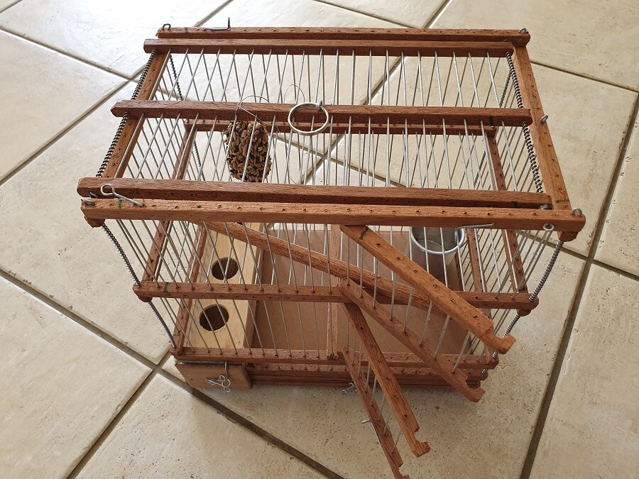 Cage à Trébuchet Cage Récupération Oiseaux Trébuchet à 1 Trappes Bois Tr009
