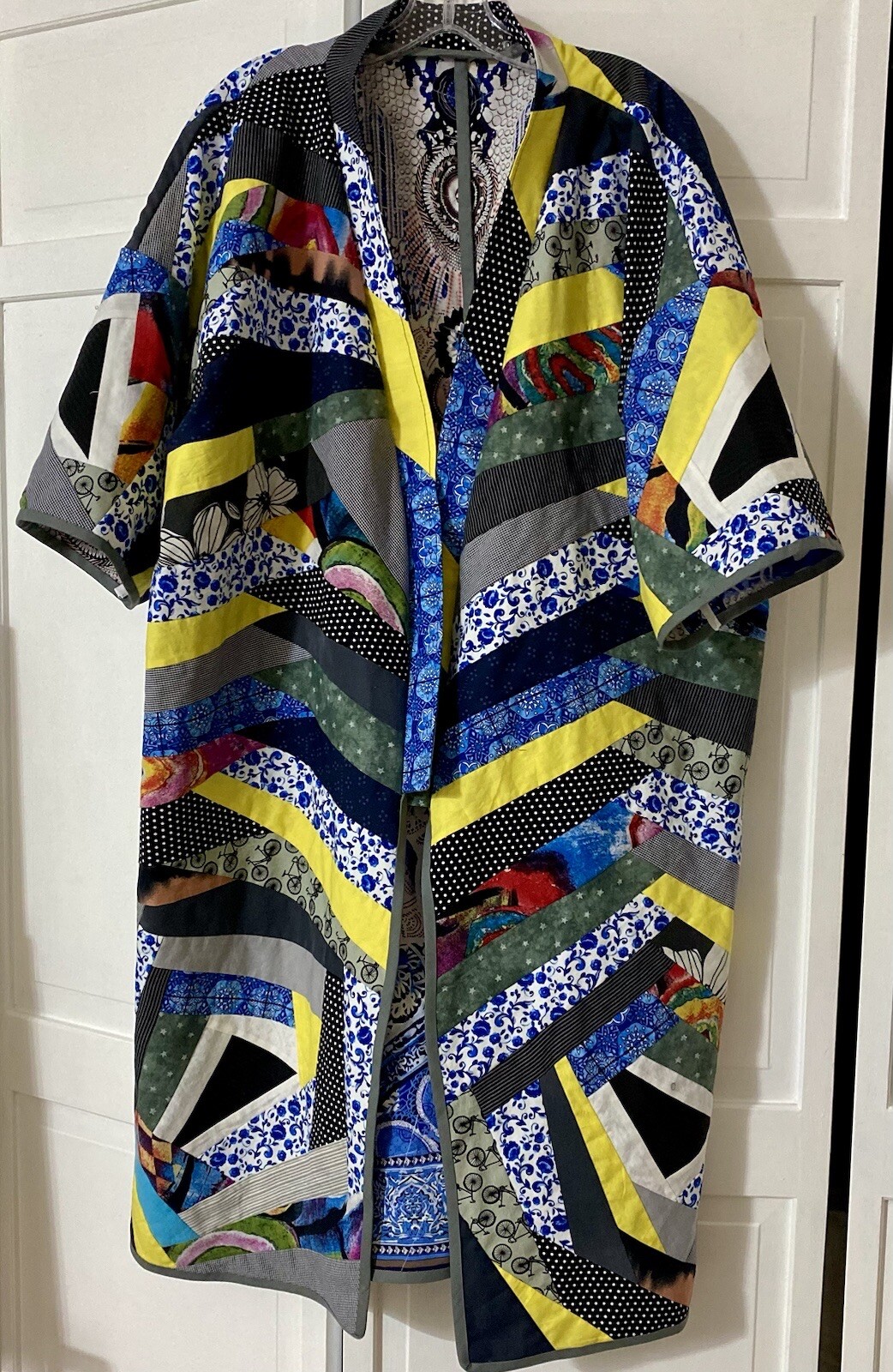 Patchwork Jacket Kimono Large Women’s Handmade Qu… - image 1