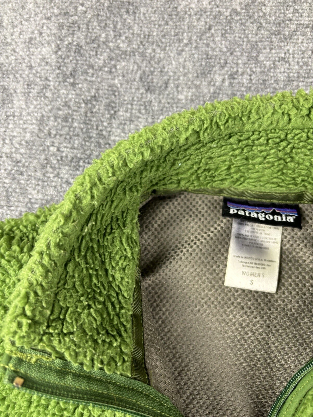 patagonia sherpa deep pile fleece full zip up outdoors jacket