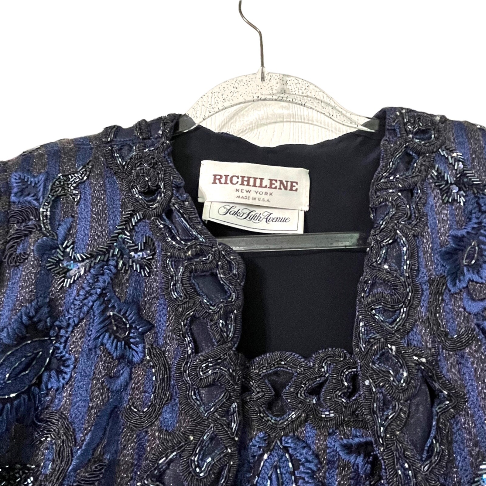 Richilene Dress Bolero Set Women SZ 10 Vintage Beaded Two Piece Saks 5th Avenue image 4