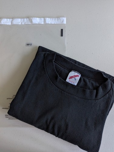 Vintage Jerzees T Shirt 80s 90s Single Stitch Black Blank XL Made in USA - Picture 7 of 7