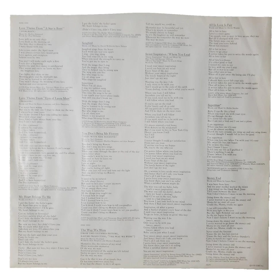 Barbra Streisand's Greatest Hits Volume 2 Vinyl 12" LP Columbia Records FC-35679 - Image 3 of 4