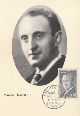 MAXIMUMKARTE 1. TAG - MAURICE BOURDET - 17.02.1962 - MARSEILLE