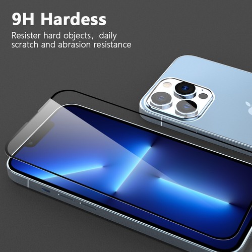 For iPhone 13 Pro Max 12 Pro 11 Full Tempered Glass Screen Camera Protector - Picture 3 of 20