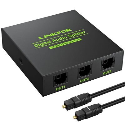 Digital Optical Audio 1x3 Splitter Digital SPDIF Toslink Optical Fiber Audio