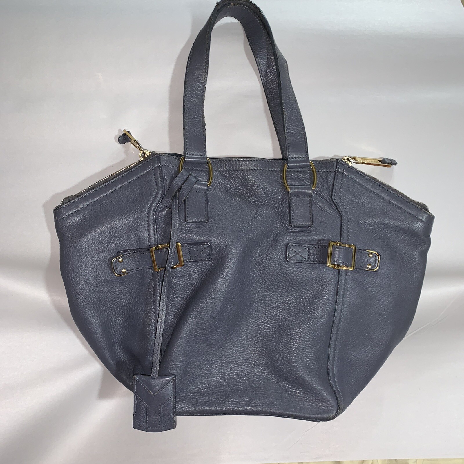 BORSA A SECCHIO preamata SAINT LAURENT ardesia blu pelle di capra