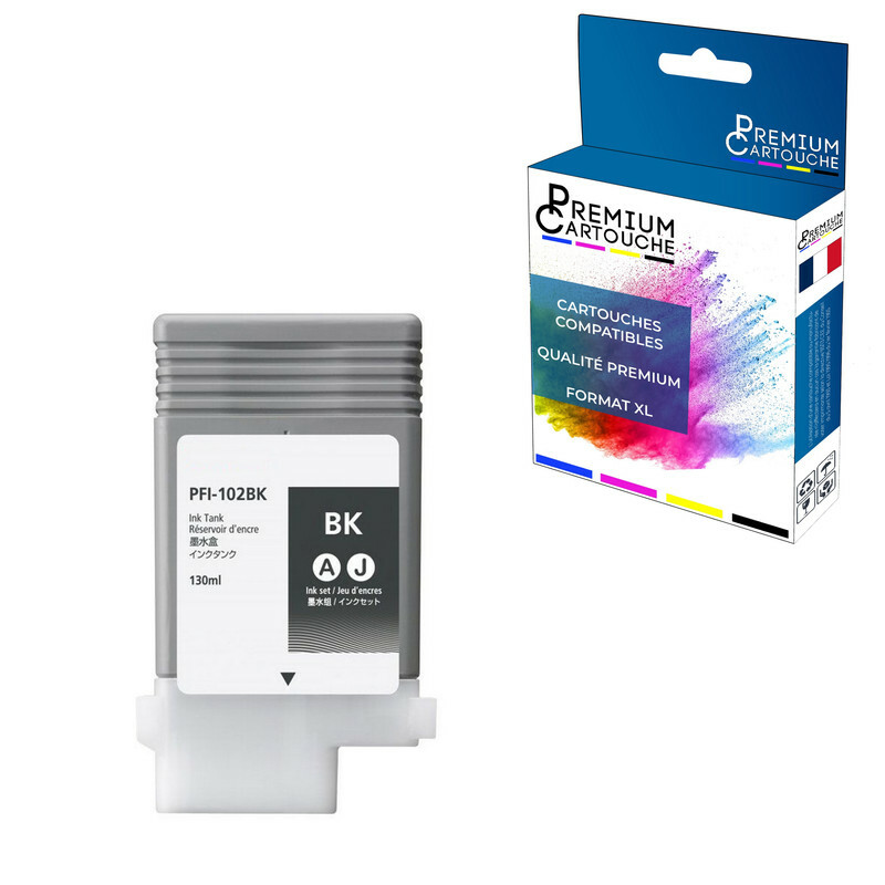 Cartouche Premium PFI-102BK Noir haute densité pour tracés professionnels de précision