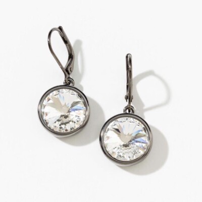 Touchstone Crystal AURORE BOREAL GUNMETAL EARRINGS Swarovski 1981E