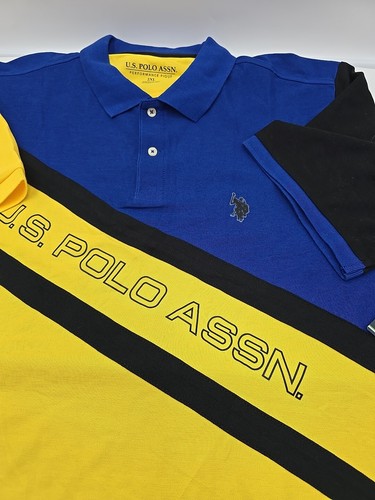U.S. Polo Assn. Men's Sport Sash Polo Size 2XL Yellow/Blue NWT - Picture 18 of 21